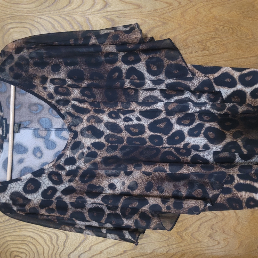Leopard Print Sheer Blouse